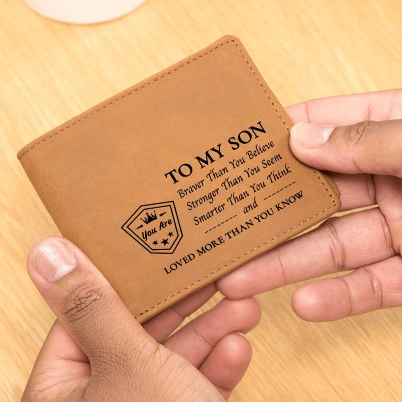 Loved More Than You Know | To My Son Top-Grain Leather Wallet
