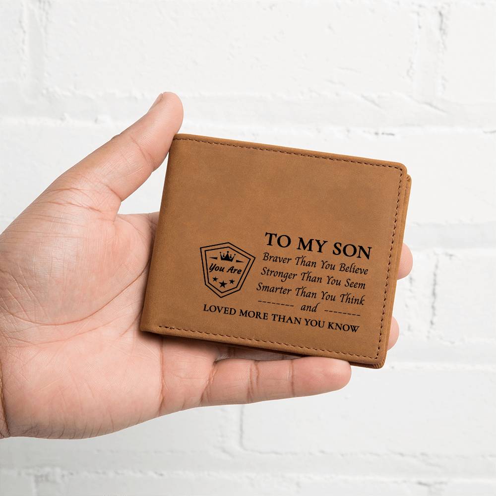 Loved More Than You Know | To My Son Top-Grain Leather Wallet