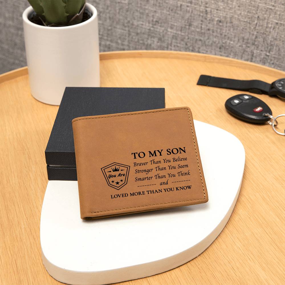 Loved More Than You Know | To My Son Top-Grain Leather Wallet