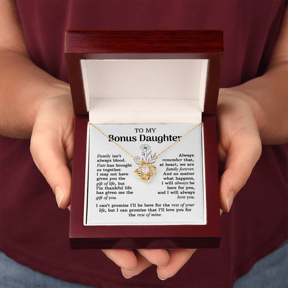 Family Isn't Always Blood - To My Bonus Daughter Infinity Love Necklace
