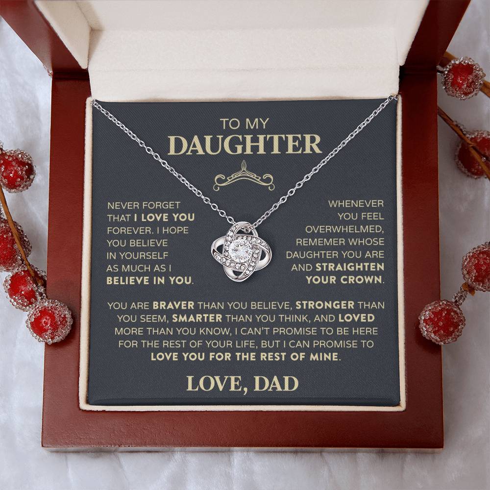 Braver Stronger Smarter | To My Daughter Necklace From Dad