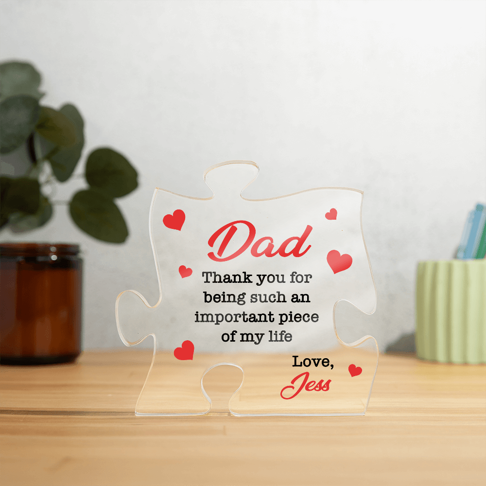 Important Piece Custom Puzzle Keepsake For Mom Dad