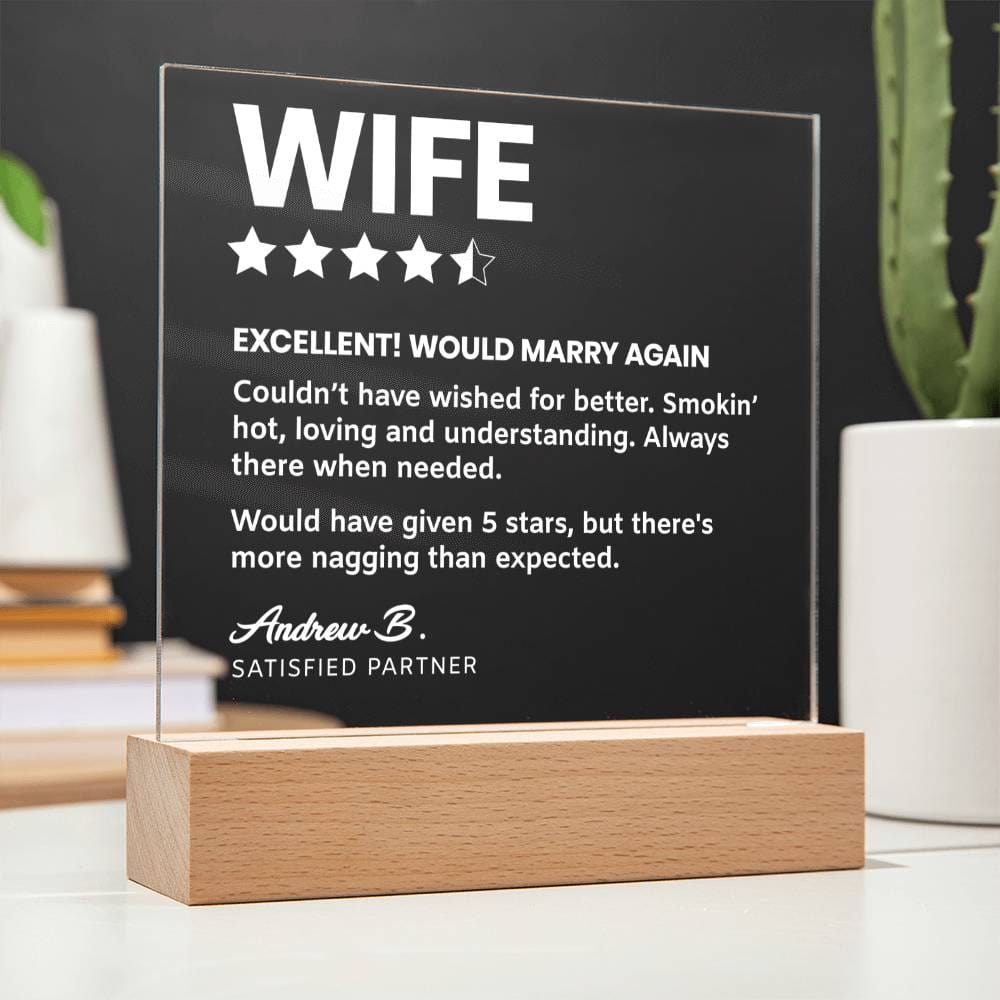 Funny Wife Rating Review Custom Keepsake Light