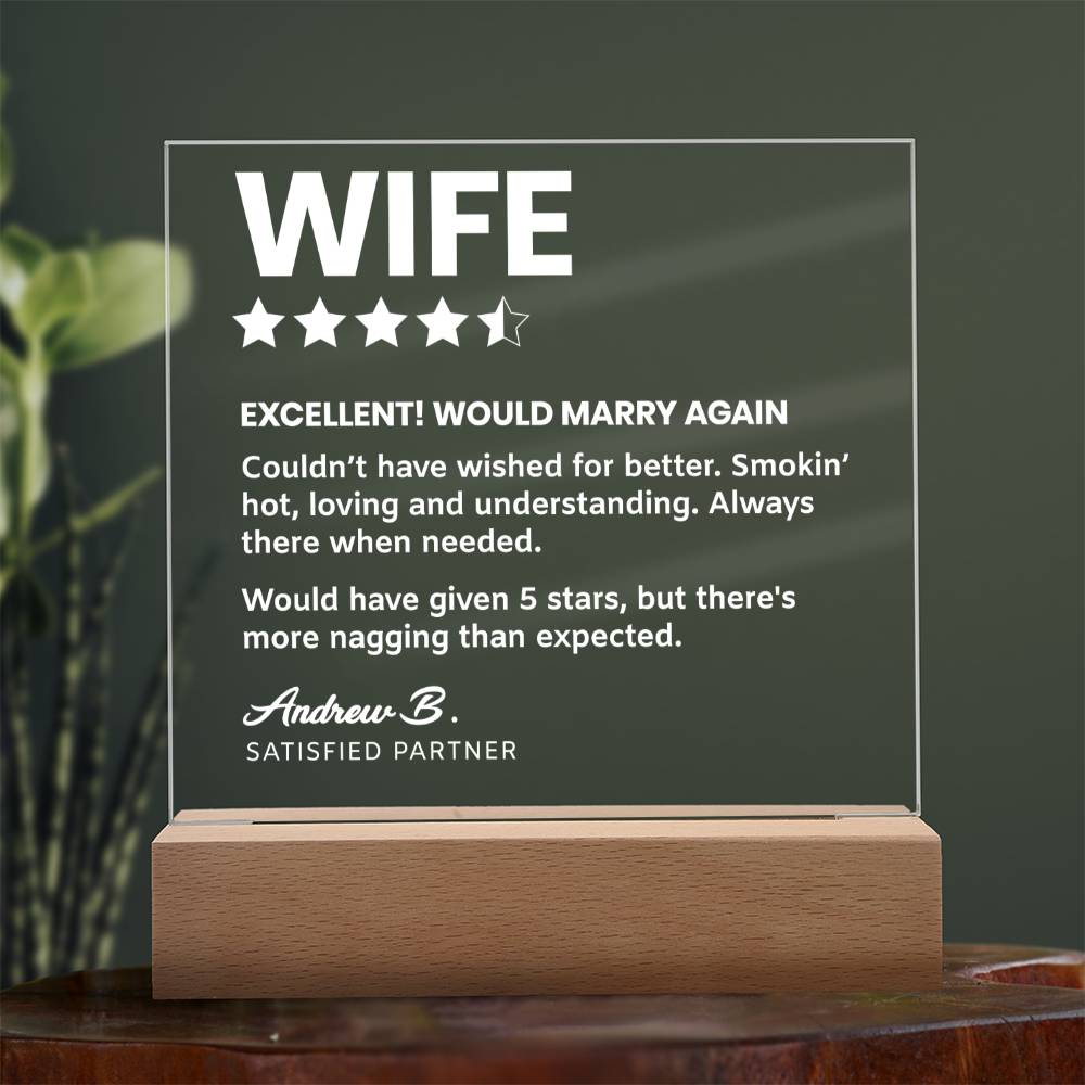 Funny Wife Rating Review Custom Keepsake Light
