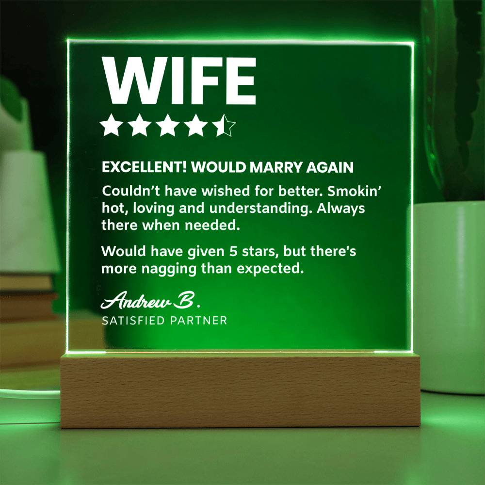 Funny Wife Rating Review Custom Keepsake Light