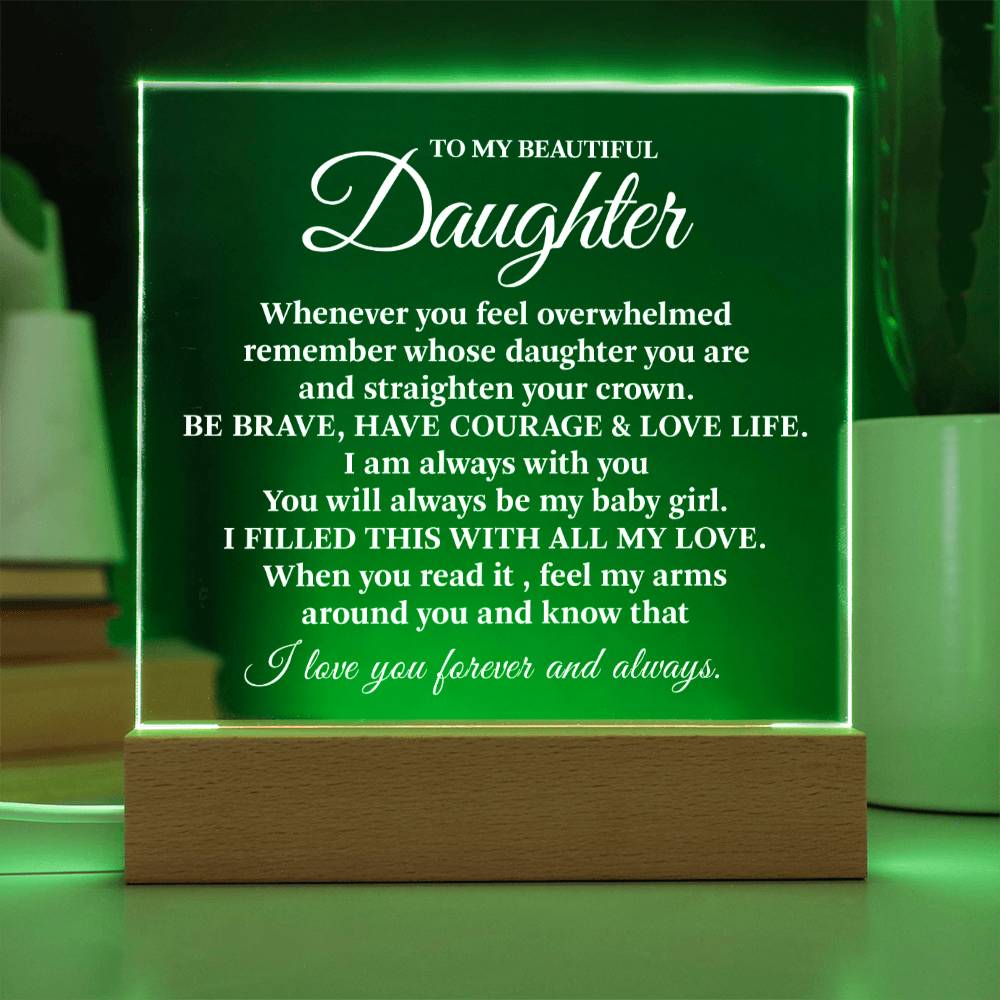 Straighten Your Crown | To My Beautiful Daughter Light Keepsake