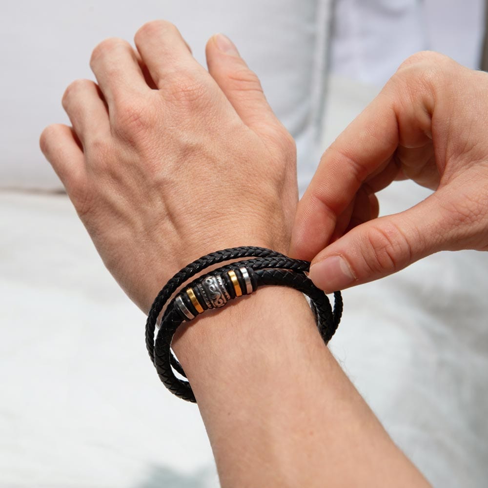 Dance In The Rain - To My Son Leather Bracelet