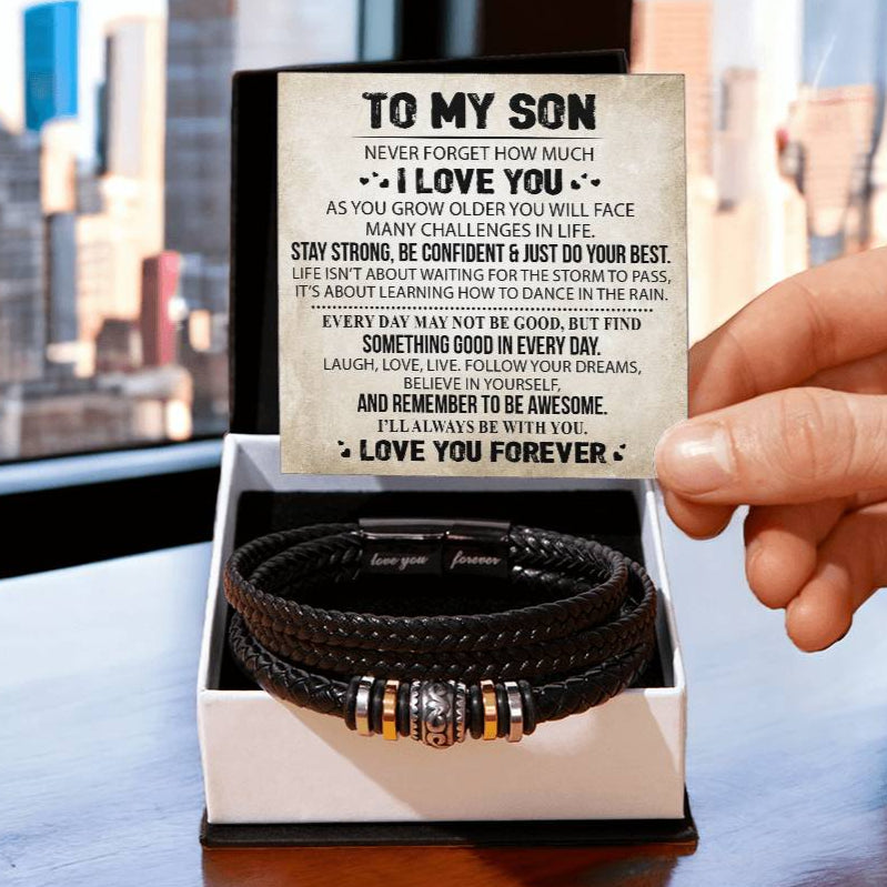 As You Grow Older | To My Son Leather Bracelet