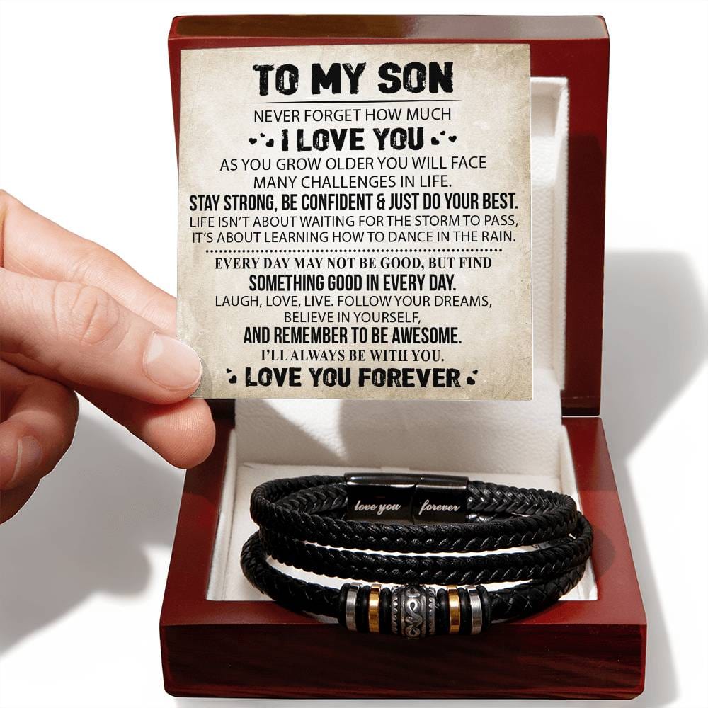 As You Grow Older | To My Son Leather Bracelet