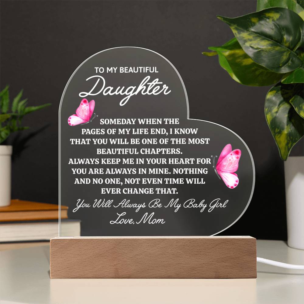 Beautiful Chapter To My Daughter Heart Keepsake