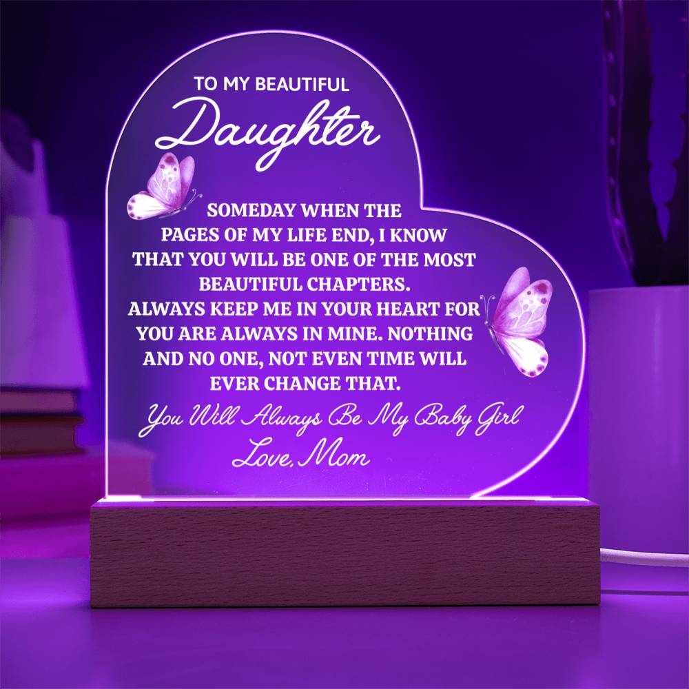 Beautiful Chapter To My Daughter Heart Keepsake