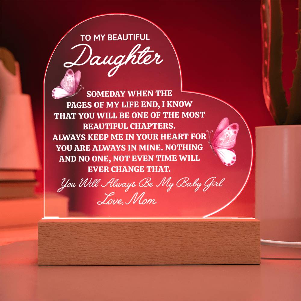 Beautiful Chapter To My Daughter Heart Keepsake