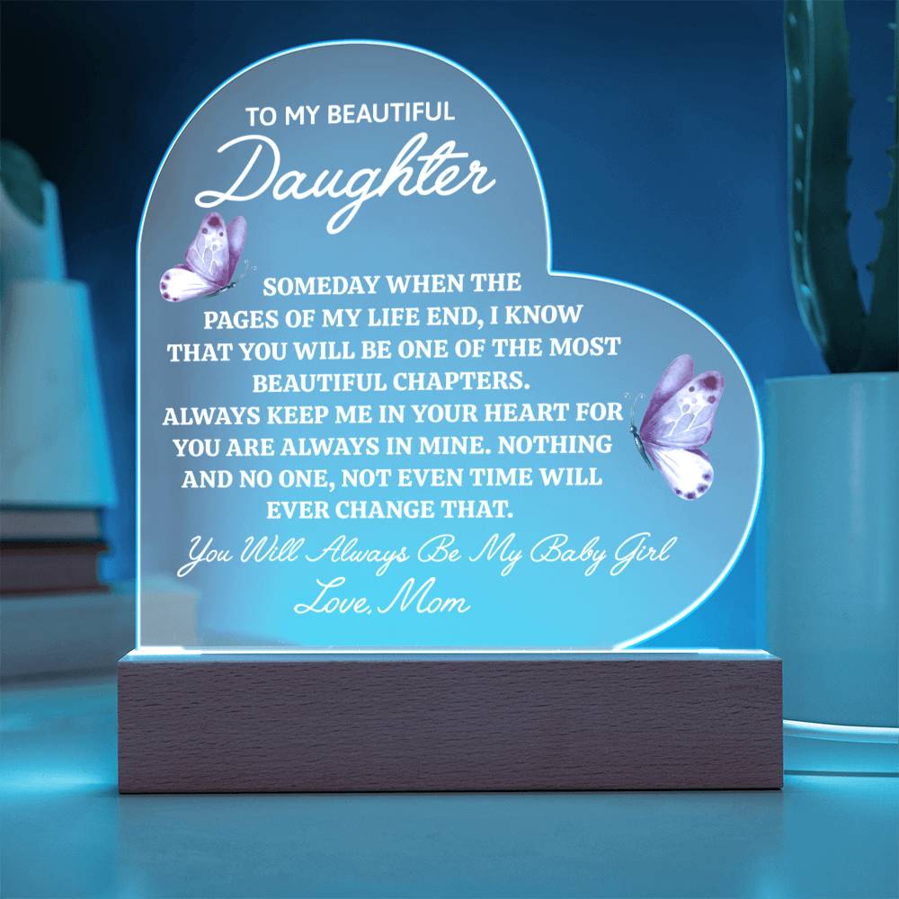 Beautiful Chapter To My Daughter Heart Keepsake