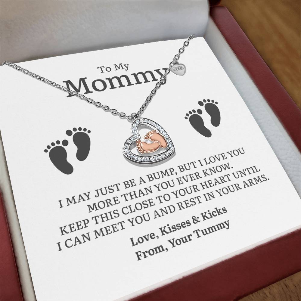 Until I Can Meet You | Mom To Be Baby Feet Necklace