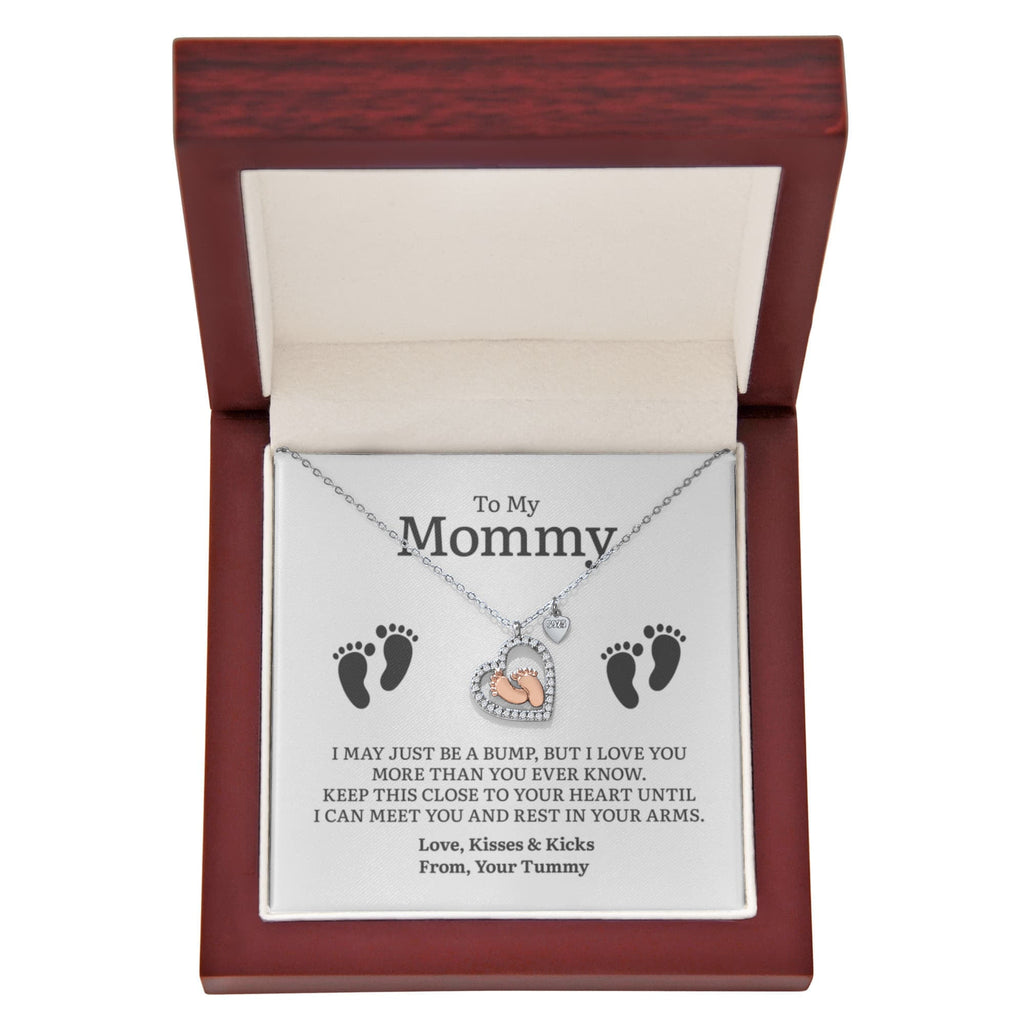 Until I Can Meet You | Mom To Be Baby Feet Necklace