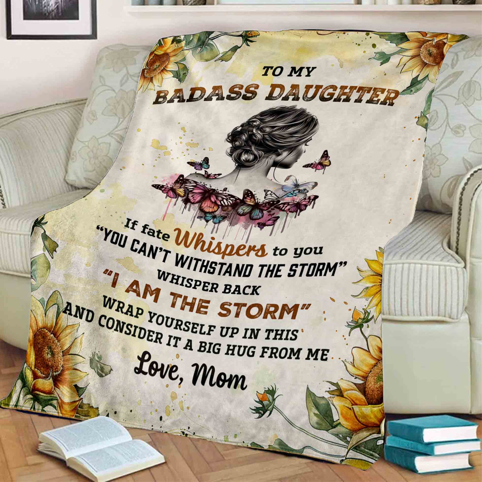 Badass Daughter Sherpa Custom Blanket Gift