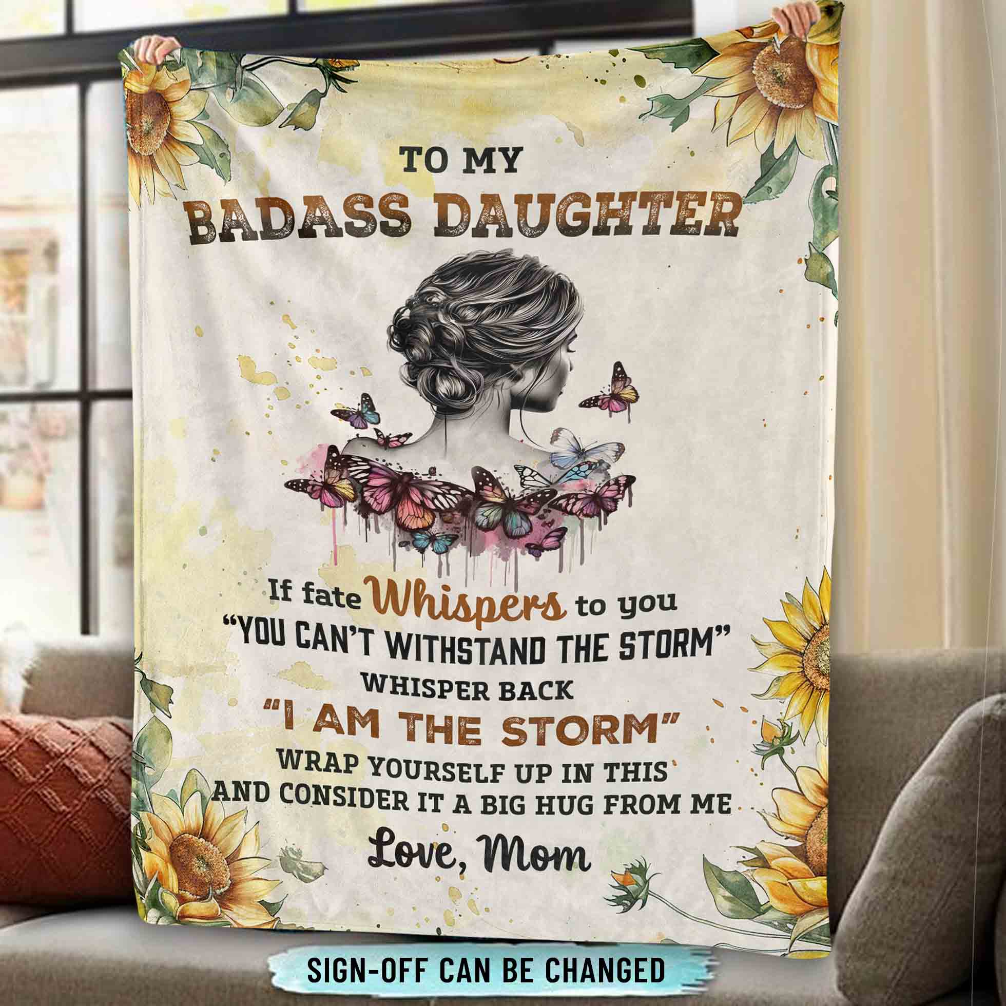 Badass Daughter Sherpa Custom Blanket Gift
