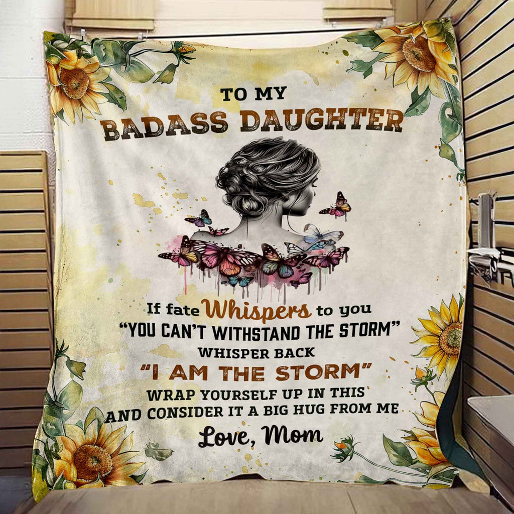 Badass Daughter Sherpa Custom Blanket Gift