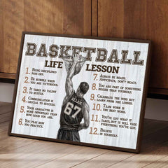 Basketball Life Lessons Personalized Canvas Sports Room