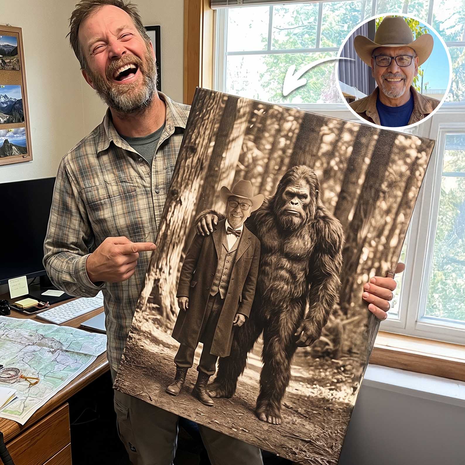 My Buddy Bigfoot - Vintage Custom Poster and Canvas