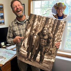 My Buddy Bigfoot - Vintage Custom Poster and Canvas