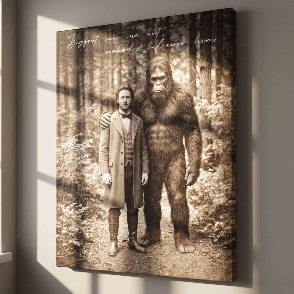 My Buddy Bigfoot - Vintage Custom Poster and Canvas