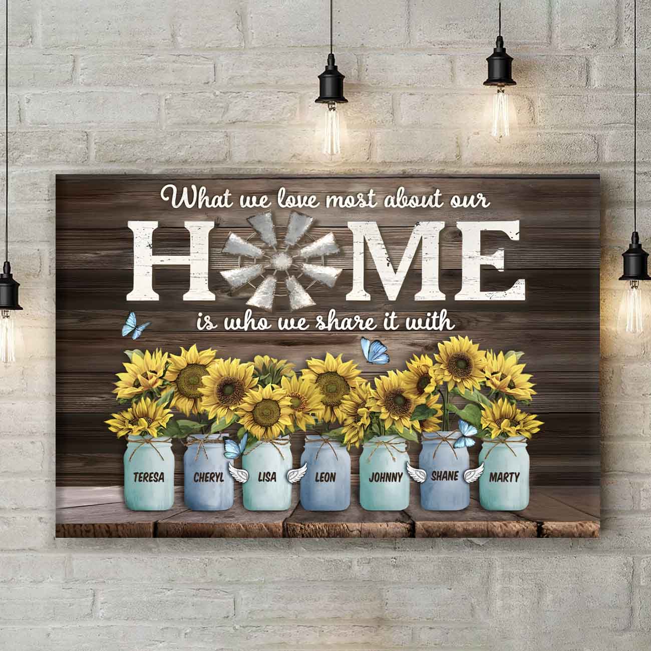 What We Love Most About Our Home | Custom Family Names Canvas