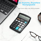 Spy camera disguised as a calculator with 4K resolution, WiFi connectivity, and remote recording capabilities.