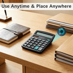 Spy camera disguised as a calculator with 4K resolution, WiFi connectivity, and remote recording capabilities.