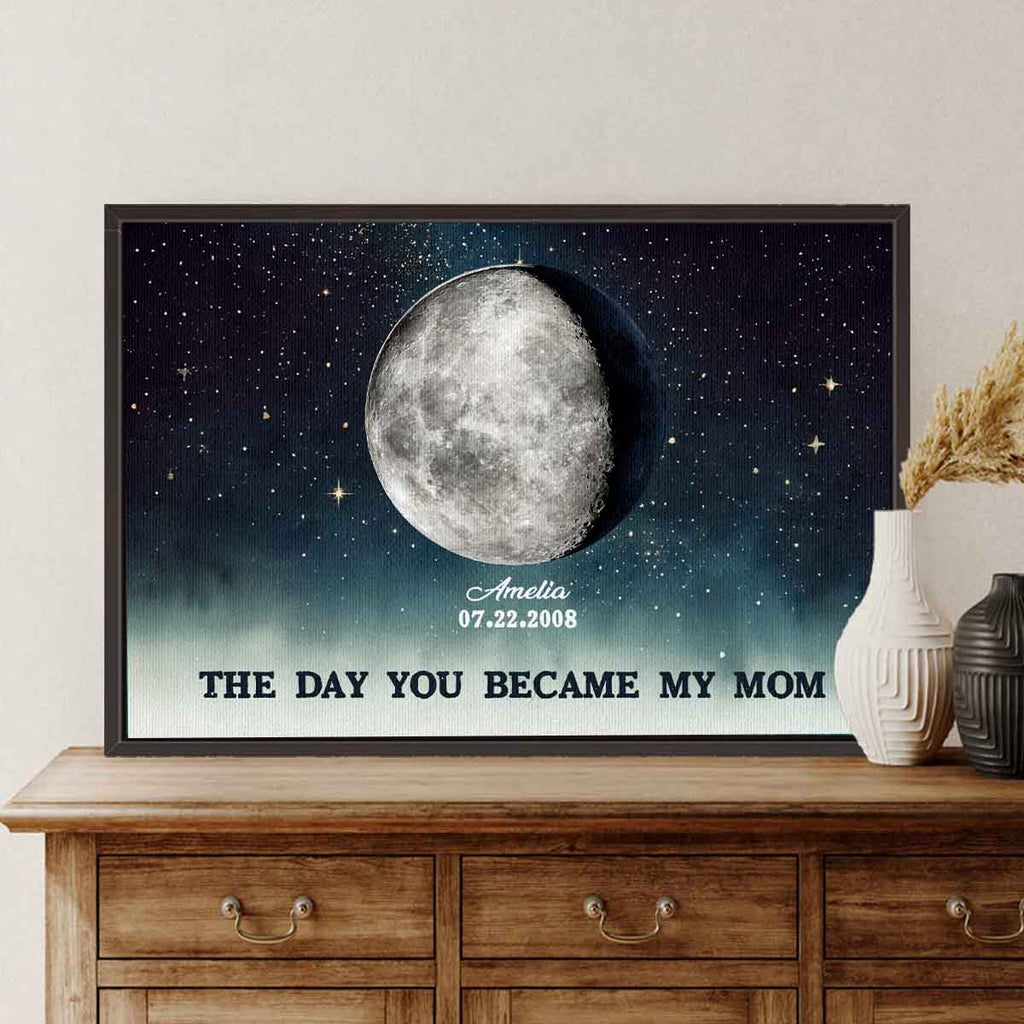 The Day You Became Mom and Dad - Custom Birth Moon Phase Canvas