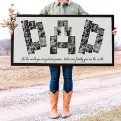 Custom Dad Black and White Photo Collage Canvas