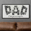 Custom Dad Black and White Photo Collage Canvas