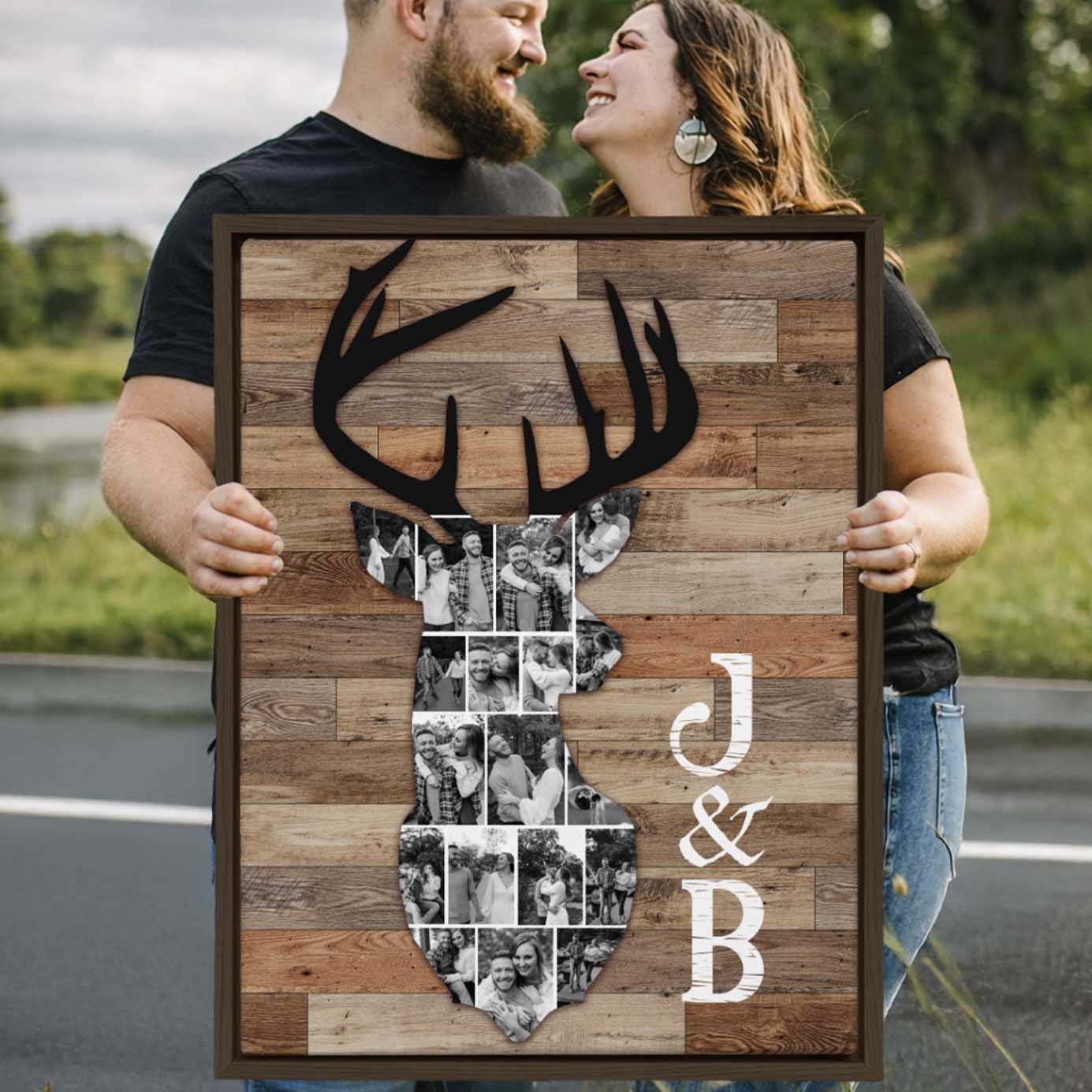 Custom Deer Photo Collage Canvas