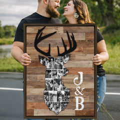 Custom Deer Photo Collage Canvas