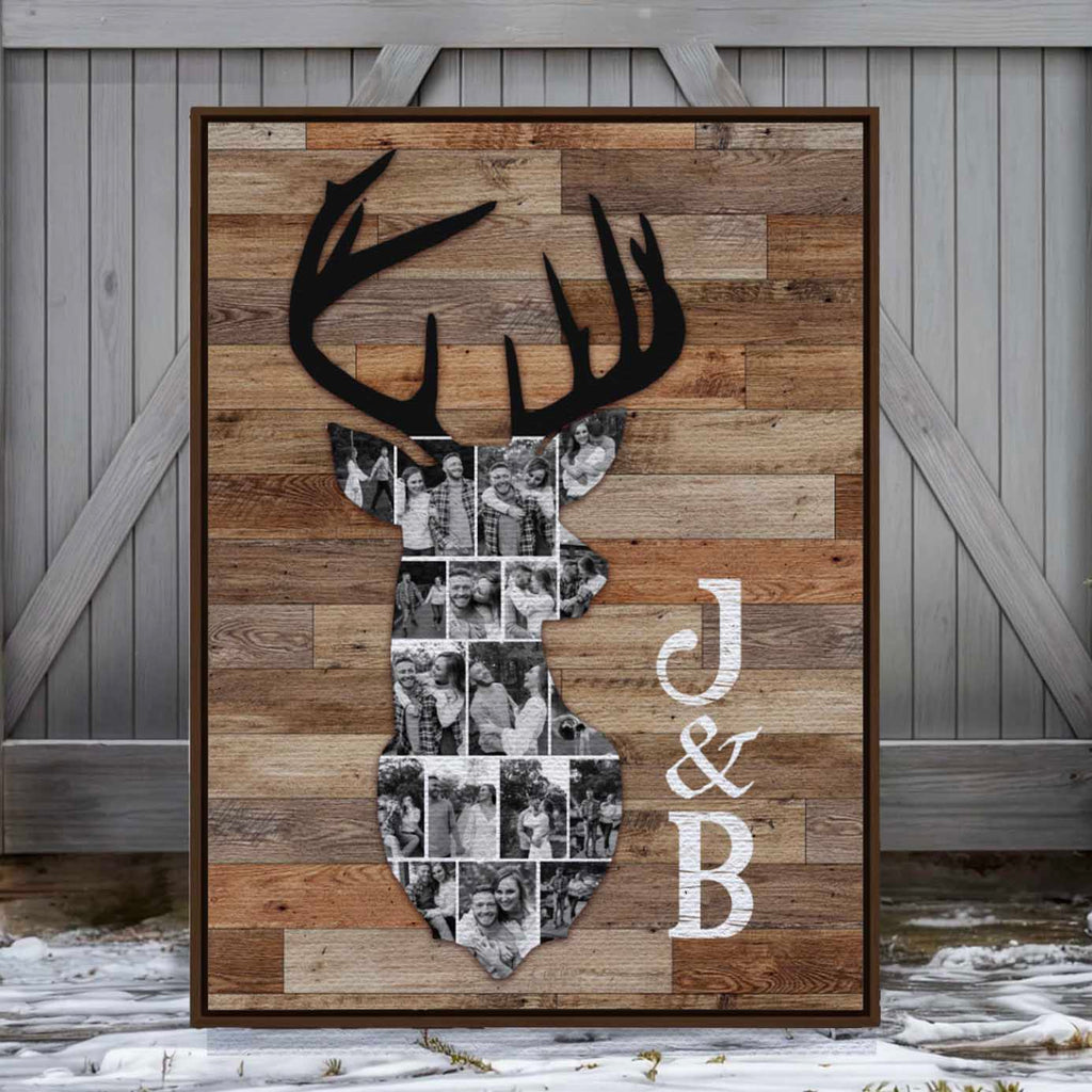 Custom Deer Photo Collage Canvas