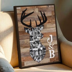 Custom Deer Photo Collage Canvas