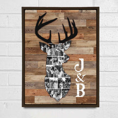 Custom Deer Photo Collage Canvas