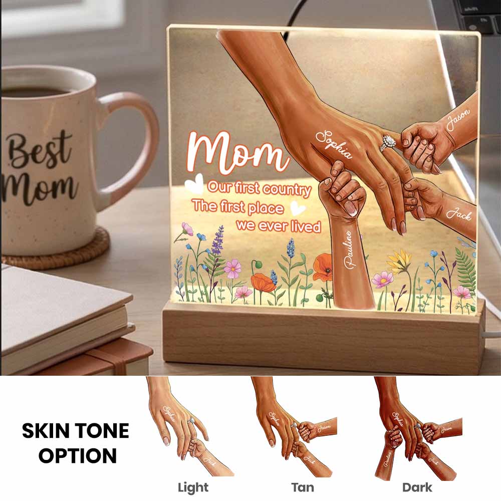 Mom Our First Country Custom Acrylic Keepsake Light