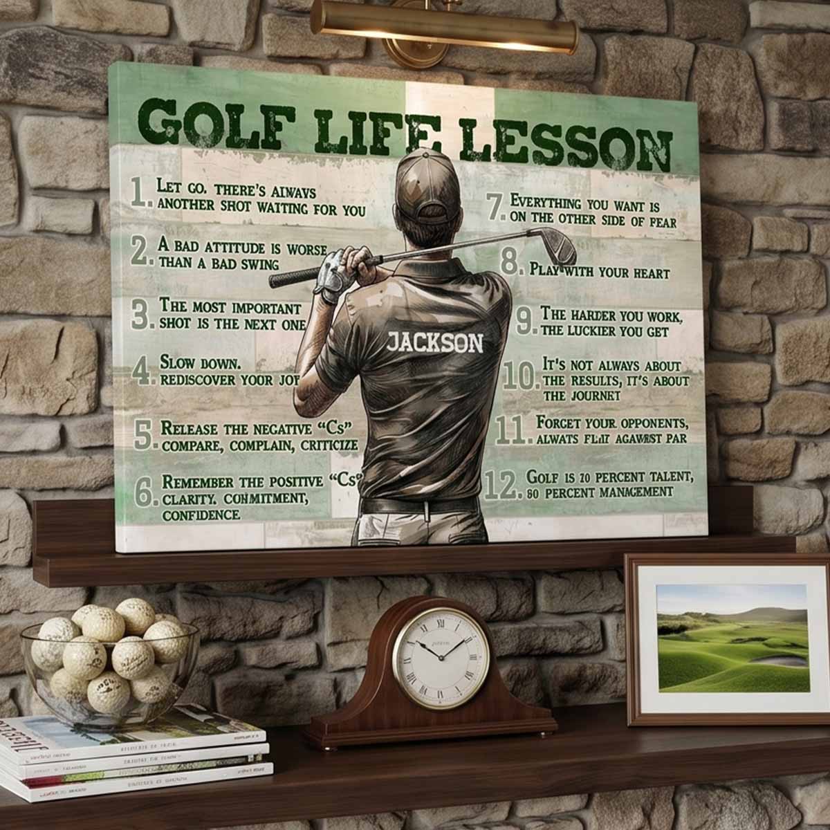 Golf Life Lesson Custom Inspiration Canvas