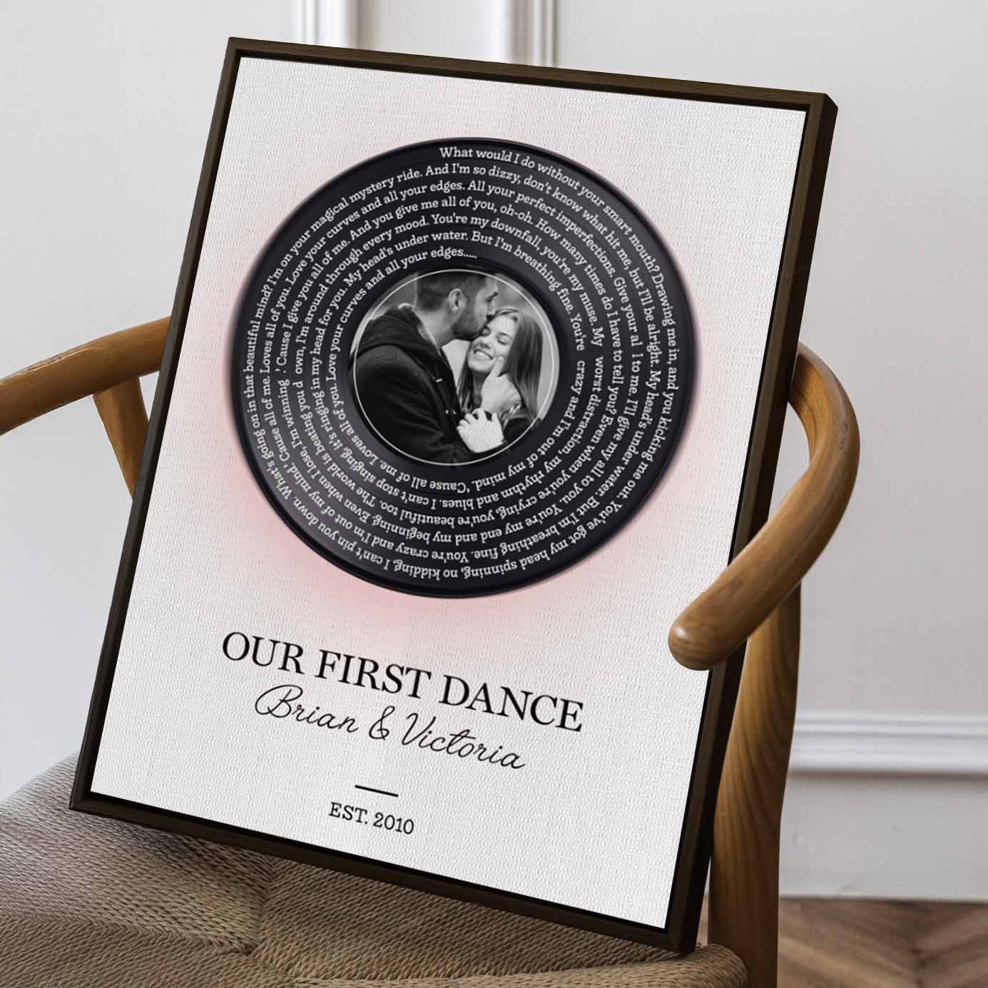 Gradient Vinyl Custom Song Lyrics Canvas