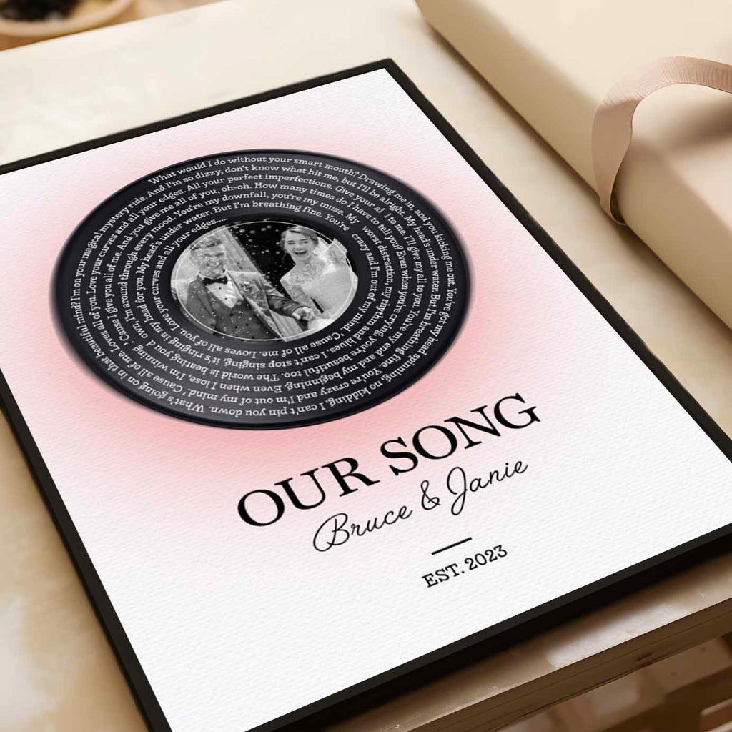 Gradient Vinyl Custom Song Lyrics Canvas