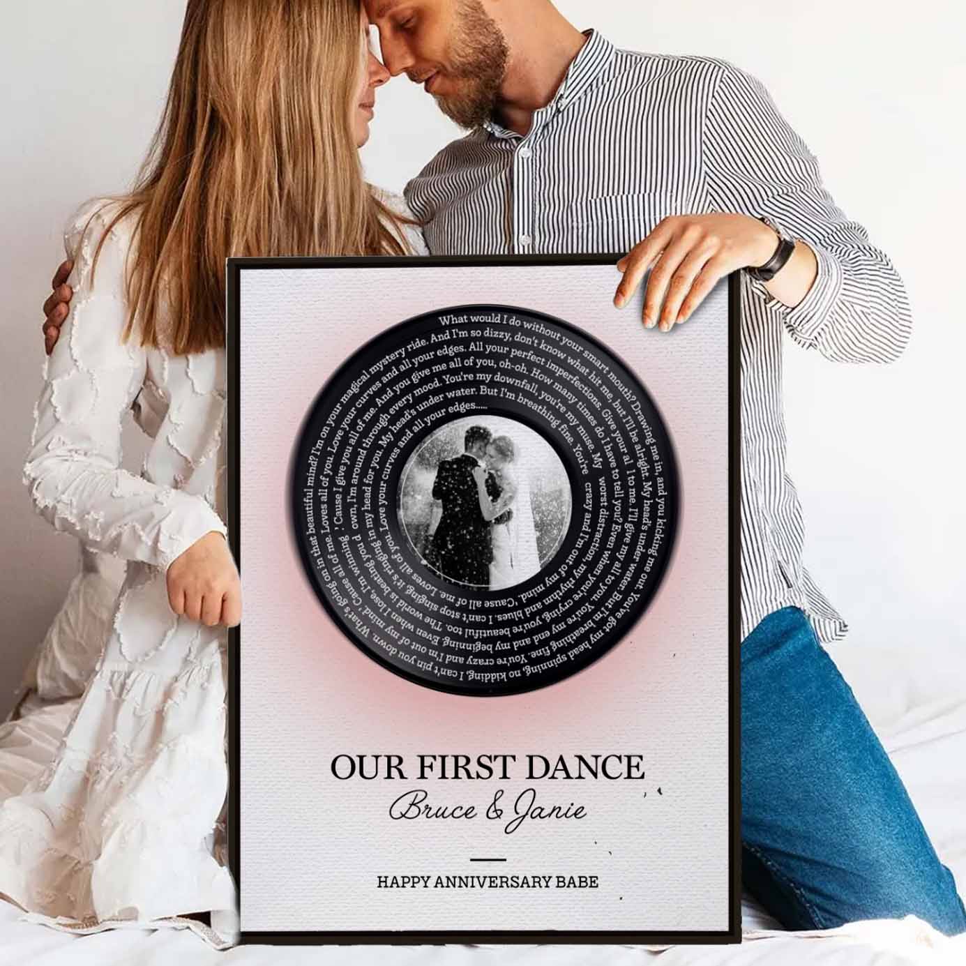 Gradient Vinyl Custom Song Lyrics Canvas