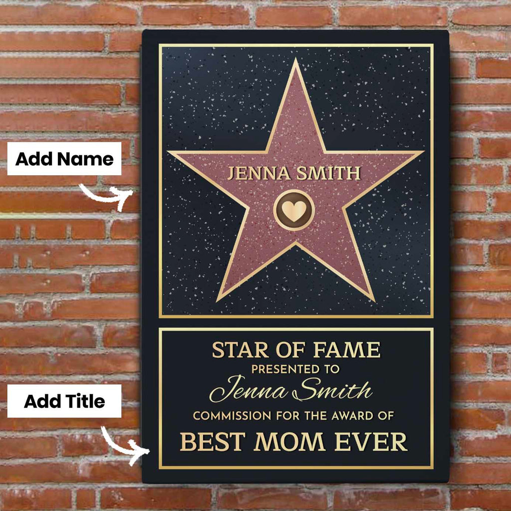 Star Of Fame Personalized Canvas Unique Gift for Mom Dad Family