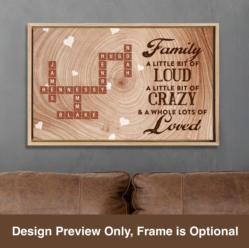Simply Family Custom Crossword Scrabble Canvas