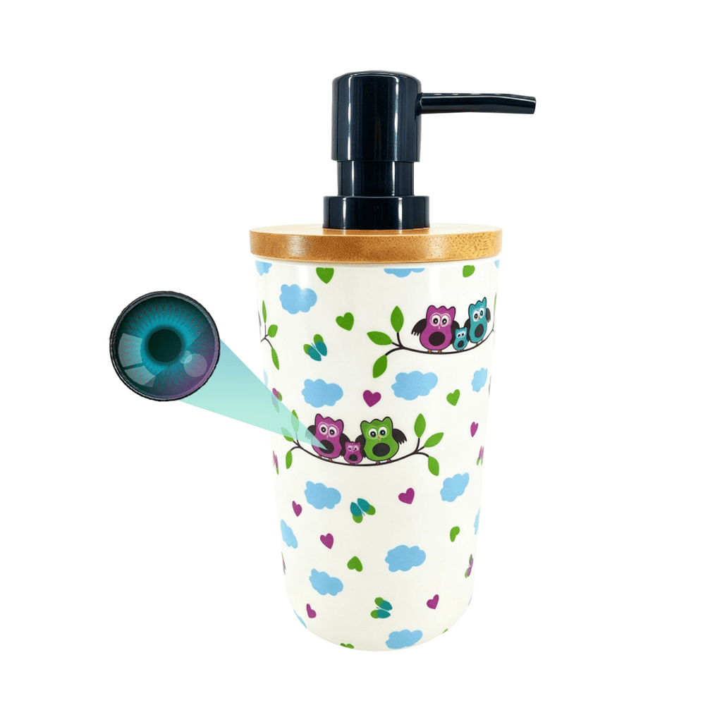 High-tech 4K WiFi soap dispenser cam for home surveillance. Keep your space safe with this smart security gadget.