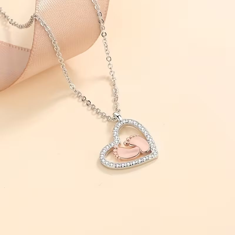 Until I Can Meet You | Mom To Be Baby Feet Necklace