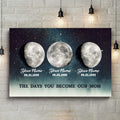 The Day You Became Mom and Dad - Custom Birth Moon Phase Canvas