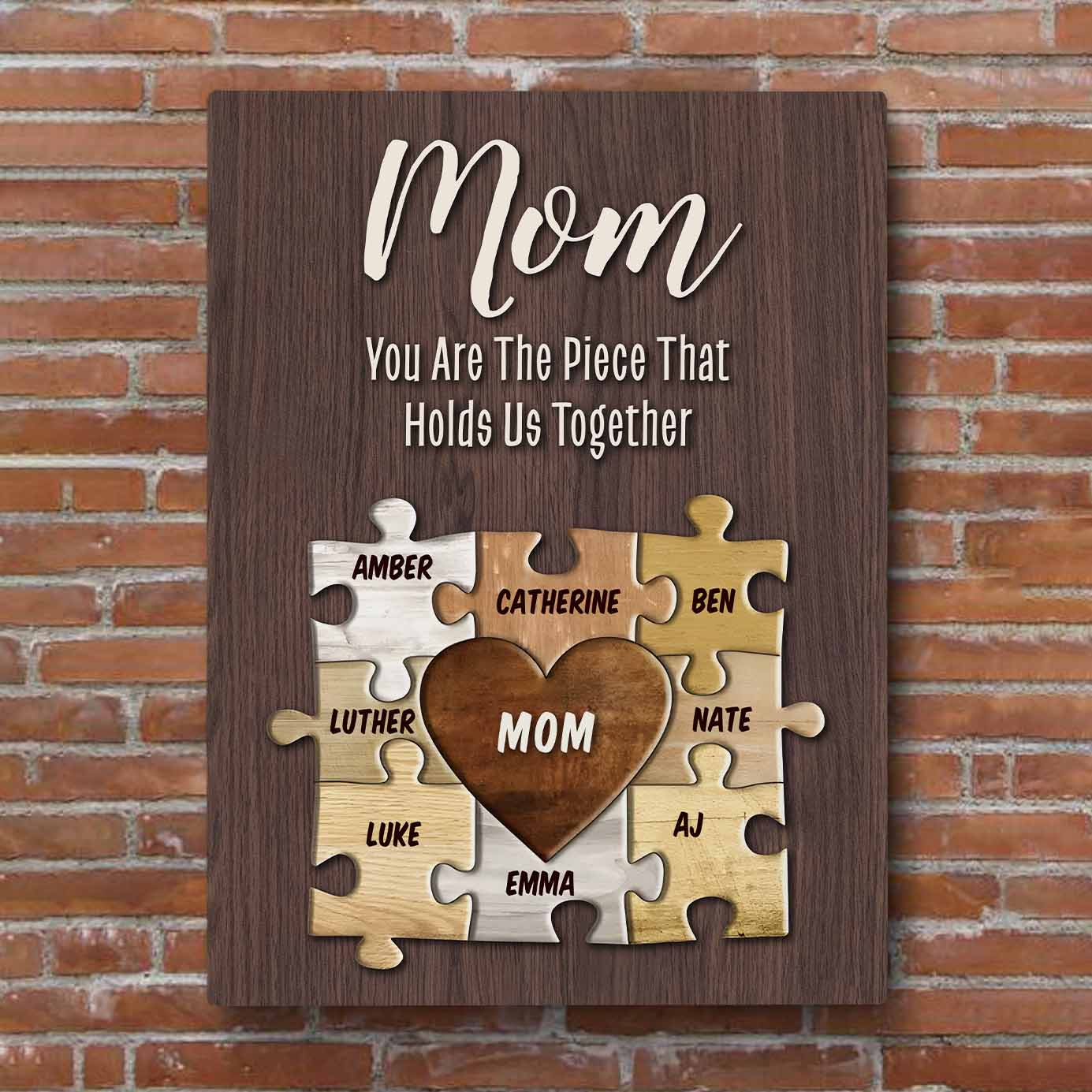 The Piece that Holds Us Together Puzzle Customizable Canvas