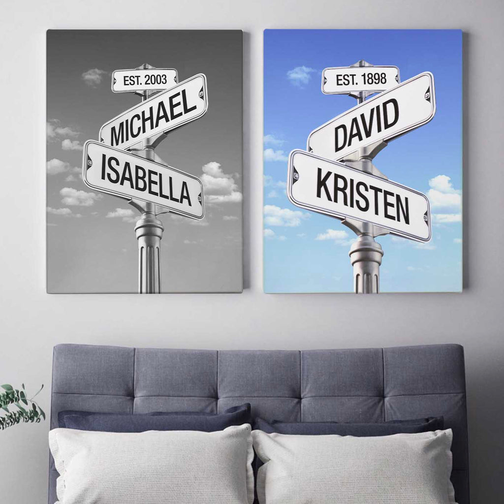 Intersection of Love | Custom Anniversary Couple Canvas