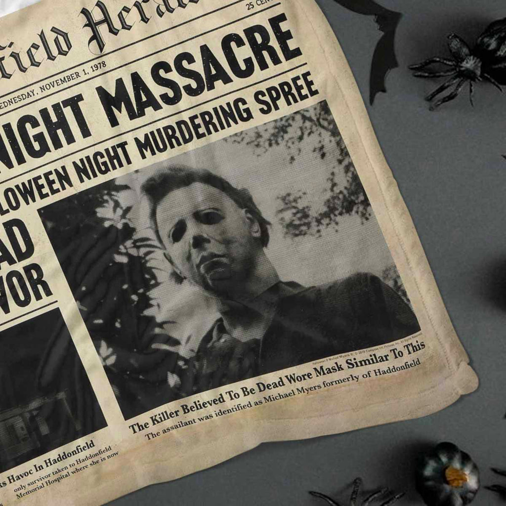 1978 Halloween Night Massacre Michael Myers Newspaper Blanket